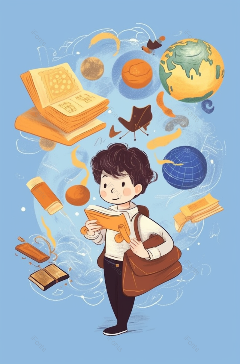 大脑风暴星球兴趣爱好孩子儿童学生学习想象畅游在知识的海洋抽象插画,插画/手绘图,插画/手绘图库,插画/手绘图下载,插画/手绘